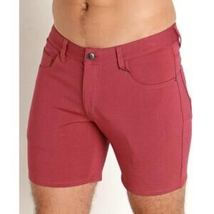NEW STEELE men's stretch knit jean shorts in brick